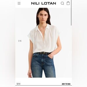 Nili Lotan NORMANDY BLOUSE Current $250 (in ivory)